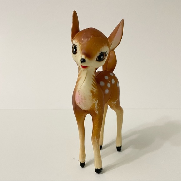 Vintage Bambi Deer Fawn Hard Plastic Figurine 6” Tall Hong Kong - Picture 4 of 16